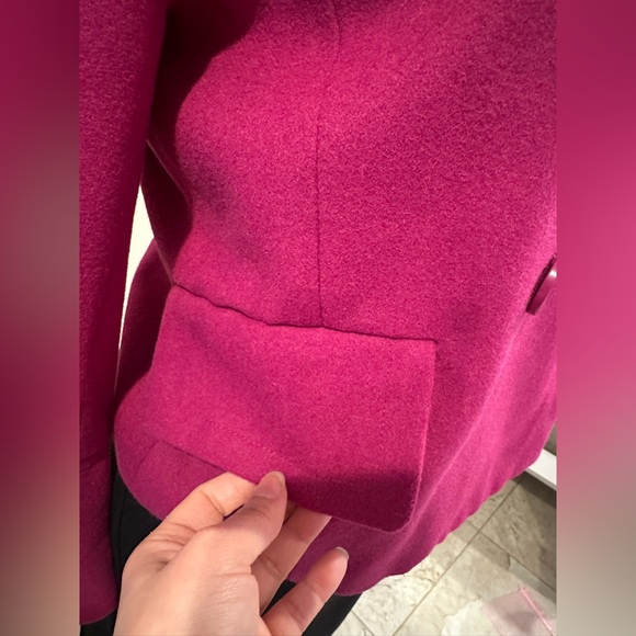 Metrostyle  Pink Pea Coat. Doublee Breasted. Large Cuffed & Buttons Sleeve Sz 8 - Picture 5 of 15